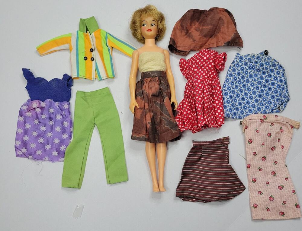 Ideal Toy 60's Misty Doll W12-3 Head w/ 7 handmade outfits Dresses Skirts Pants
